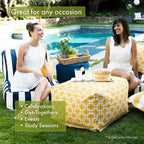 Pouf ottoman treillis intérieur/extérieur 27x27x17