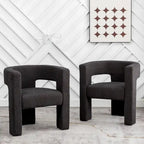 Fauteuil carré capitonné en bouclette de 71 cm de large (lot de 2)