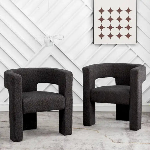 Fauteuil carré capitonné en bouclette de 71 cm de large (lot de 2)