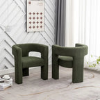 Fauteuil carré capitonné en bouclette de 71 cm de large (lot de 2)