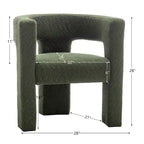 Fauteuil carré capitonné en bouclette de 71 cm de large (lot de 2)