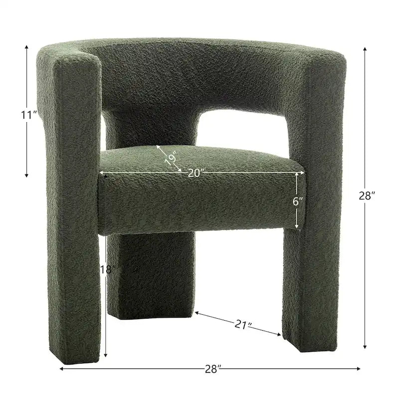 Fauteuil carré capitonné en bouclette de 71 cm de large (lot de 2)