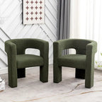 Fauteuil carré capitonné en bouclette de 71 cm de large (lot de 2)
