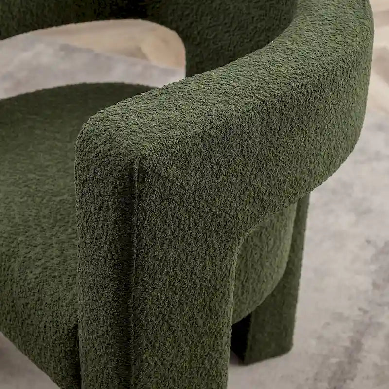 Fauteuil carré capitonné en bouclette de 71 cm de large (lot de 2)