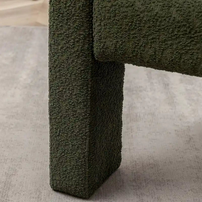 Fauteuil carré capitonné en bouclette de 71 cm de large (lot de 2)