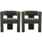 Fauteuil carré capitonné en bouclette de 71 cm de large (lot de 2)