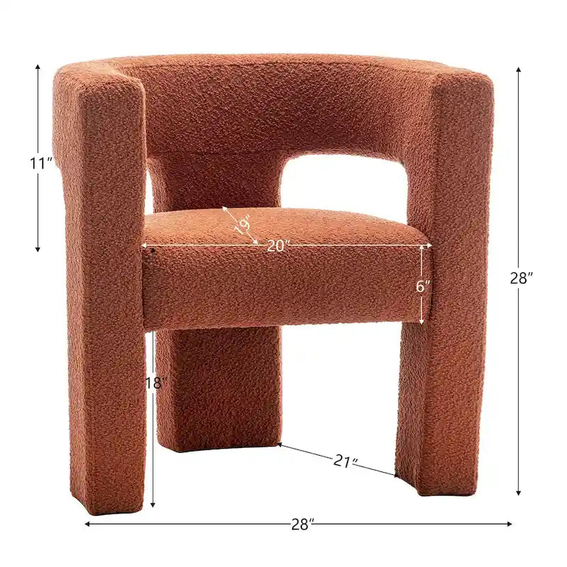 Fauteuil carré capitonné en bouclette de 71 cm de large (lot de 2)