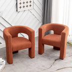 Fauteuil carré capitonné en bouclette de 71 cm de large (lot de 2)