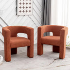 Fauteuil carré capitonné en bouclette de 71 cm de large (lot de 2)
