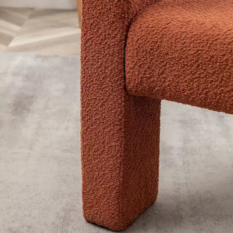 Fauteuil carré capitonné en bouclette de 71 cm de large (lot de 2)