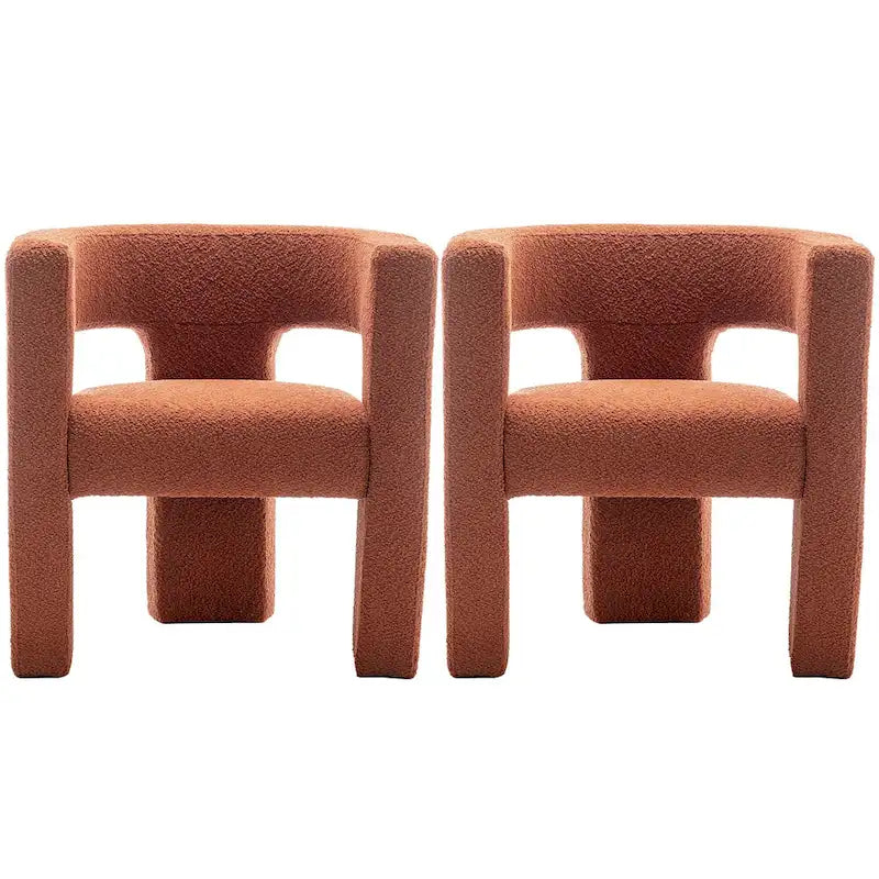 Fauteuil carré capitonné en bouclette de 71 cm de large (lot de 2)