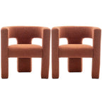 Fauteuil carré capitonné en bouclette de 71 cm de large (lot de 2)