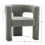 Fauteuil carré capitonné en bouclette de 71 cm de large (lot de 2)
