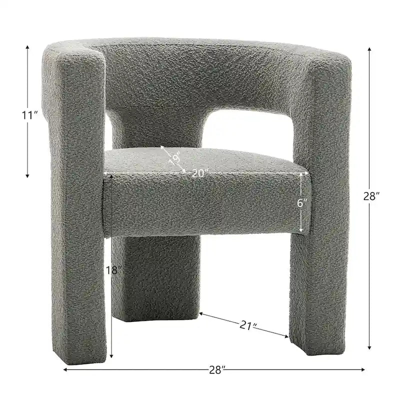 Fauteuil carré capitonné en bouclette de 71 cm de large (lot de 2)