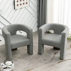 Fauteuil carré capitonné en bouclette de 71 cm de large (lot de 2)