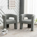Fauteuil carré capitonné en bouclette de 71 cm de large (lot de 2)