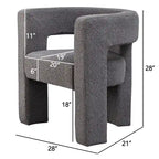 Fauteuil carré capitonné en bouclette de 71 cm de large (lot de 2)