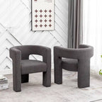Fauteuil carré capitonné en bouclette de 71 cm de large (lot de 2)