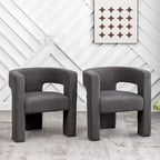 Fauteuil carré capitonné en bouclette de 71 cm de large (lot de 2)