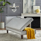 Chaise longue de rangement avec clous décoratifs couleur bronze