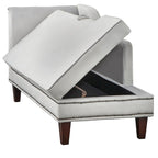 Chaise longue de rangement avec clous décoratifs couleur bronze