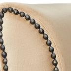 Chaise longue de rangement avec clous décoratifs couleur bronze