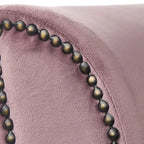 Chaise longue de rangement avec clous décoratifs couleur bronze