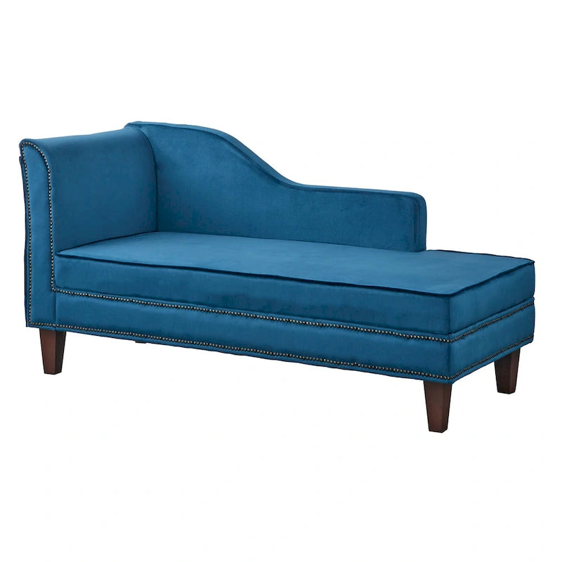 Chaise longue de rangement avec clous décoratifs couleur bronze