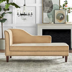Chaise longue de rangement avec clous décoratifs couleur bronze