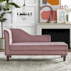 Chaise longue de rangement avec clous décoratifs couleur bronze