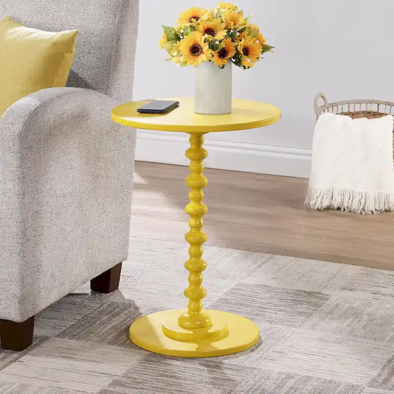 Table d'appoint ronde à pieds fuseaux