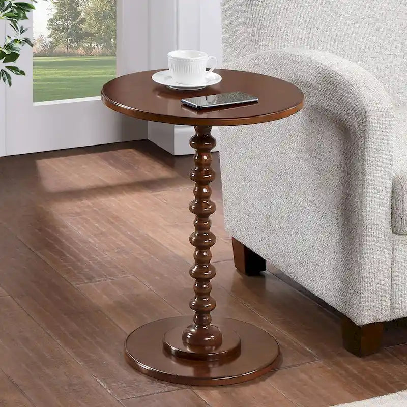 Table d'appoint ronde à pieds fuseaux