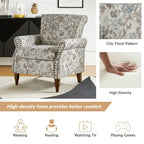Fauteuil d'appoint traditionnel en polyester avec clous décoratifs (lot de 2)