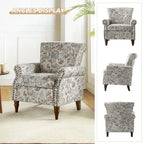 Fauteuil d'appoint traditionnel en polyester avec clous décoratifs (lot de 2)