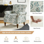 Fauteuil d'appoint traditionnel en polyester avec clous décoratifs (lot de 2)