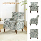 Fauteuil d'appoint traditionnel en polyester avec clous décoratifs (lot de 2)