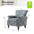 Fauteuil d'appoint traditionnel en polyester avec clous décoratifs (lot de 2)