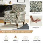 Fauteuil d'appoint traditionnel en polyester avec clous décoratifs (lot de 2)