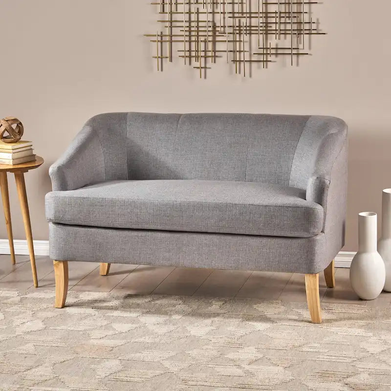 Petite causeuse en tissu de style Mid-Century Modern