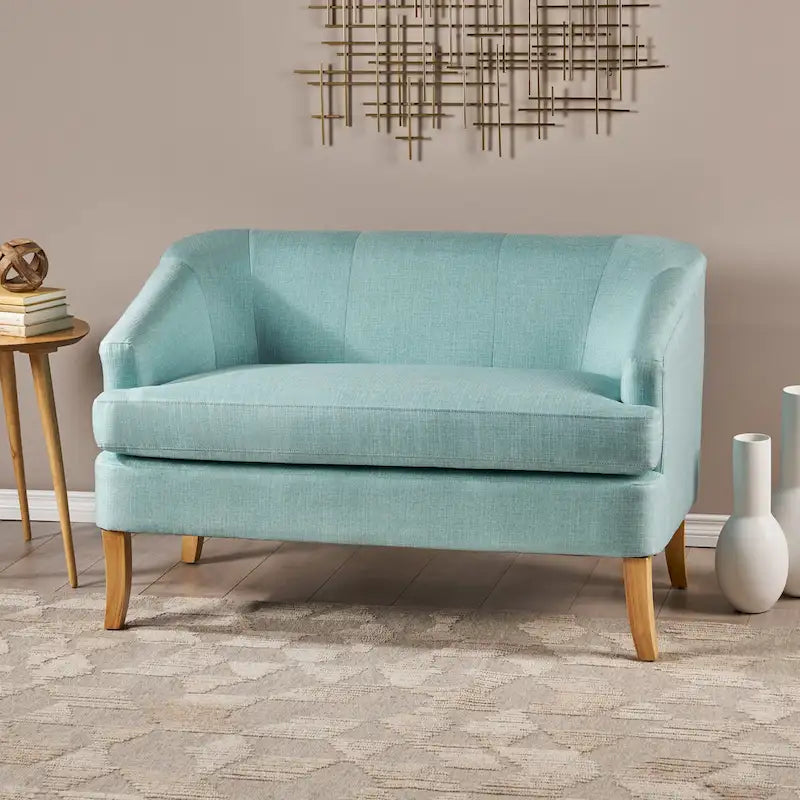 Petite causeuse en tissu de style Mid-Century Modern