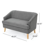 Petite causeuse en tissu de style Mid-Century Modern
