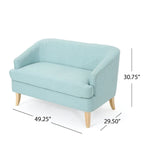 Petite causeuse en tissu de style Mid-Century Modern