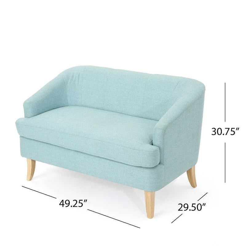 Petite causeuse en tissu de style Mid-Century Modern