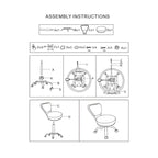Tabouret roulant bas réglable avec dossier, hauteur de 33 à 38 cm, blanc