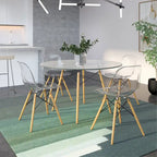 Table à manger ronde moderne de 119 cm pour 4 personnes