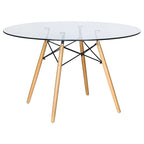 Table à manger ronde moderne de 119 cm pour 4 personnes
