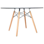 Table à manger ronde moderne de 119 cm pour 4 personnes