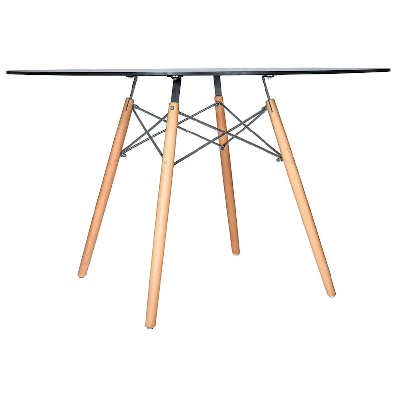 Table à manger ronde moderne de 119 cm pour 4 personnes