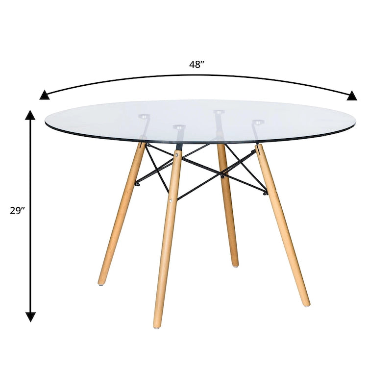 Table à manger ronde moderne de 119 cm pour 4 personnes