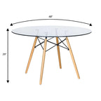 Table à manger ronde moderne de 119 cm pour 4 personnes